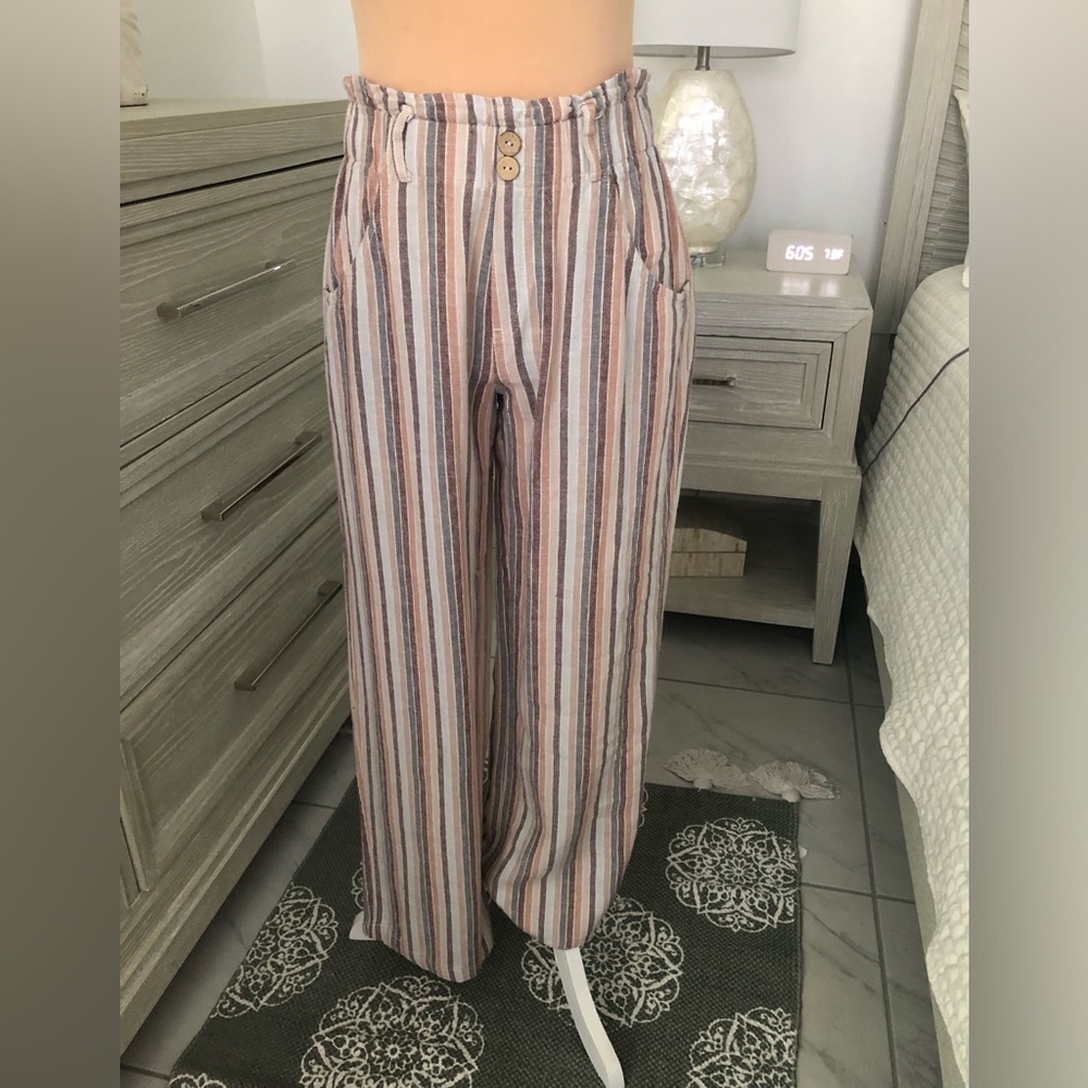 Rewind Tan and Brown Striped Apparel